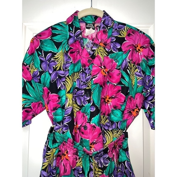 ***vintage**** JUDY KNAPP FLORAL PRINT TOP AND SHORTS SET - SIZE M - Picture 4 of 5